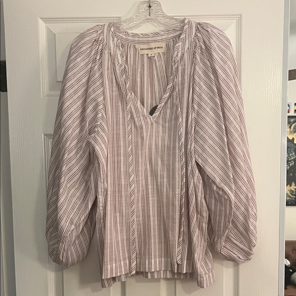 NWT Daughters of India Poet Blouse size M